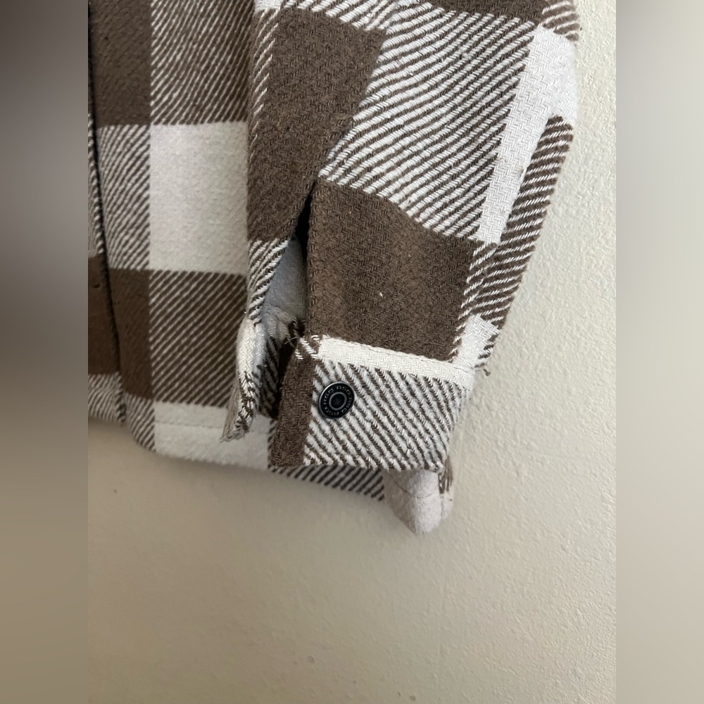 Brown and White Plaid Shacket - Picture 3 of 4